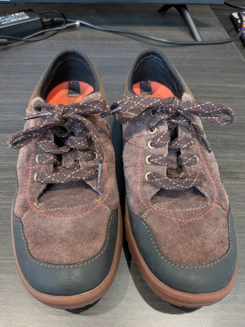 Merrell Brown Suede Lace-Up Sneakers with Black Trim